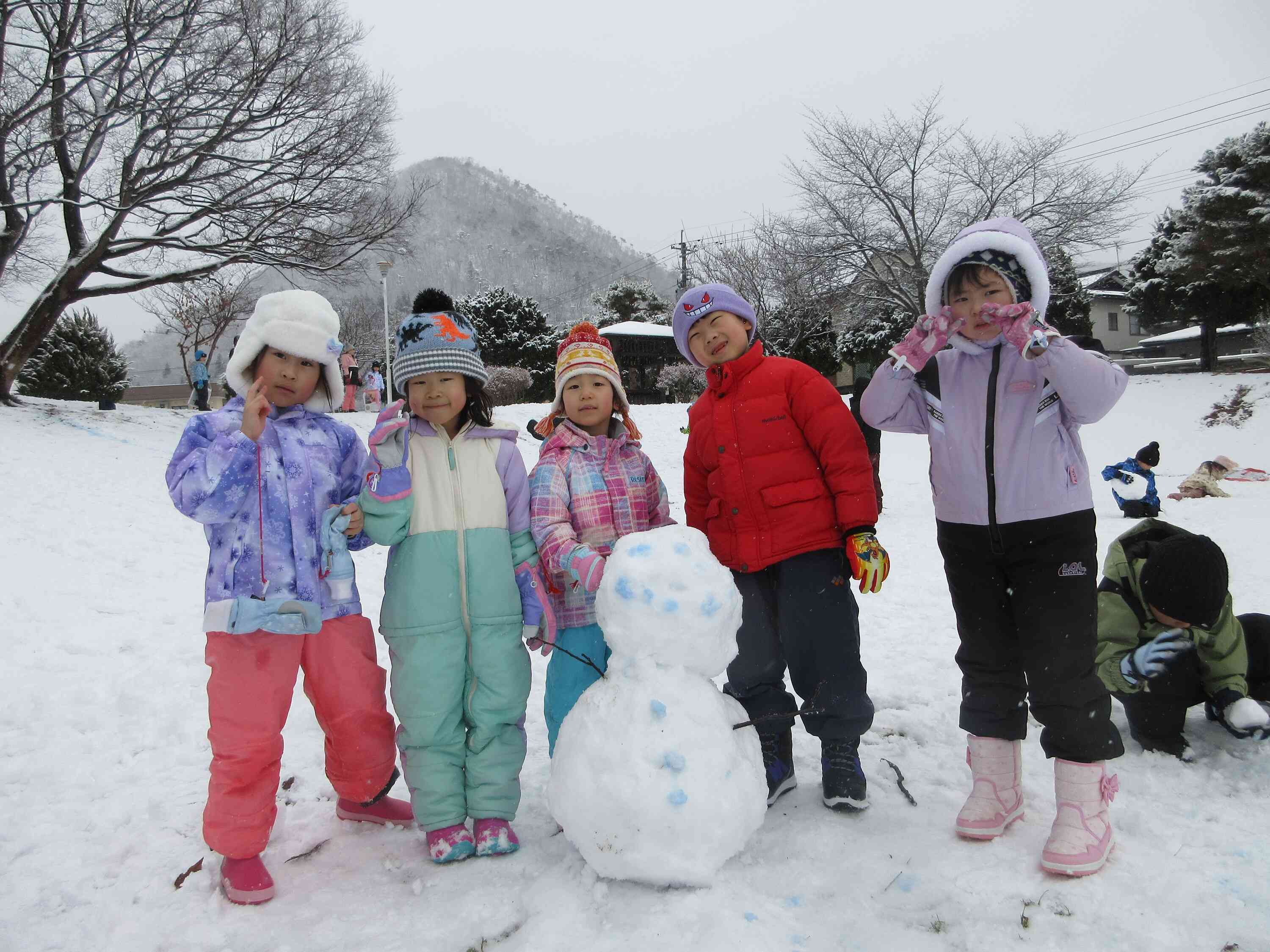 大きな雪だるまの完成！