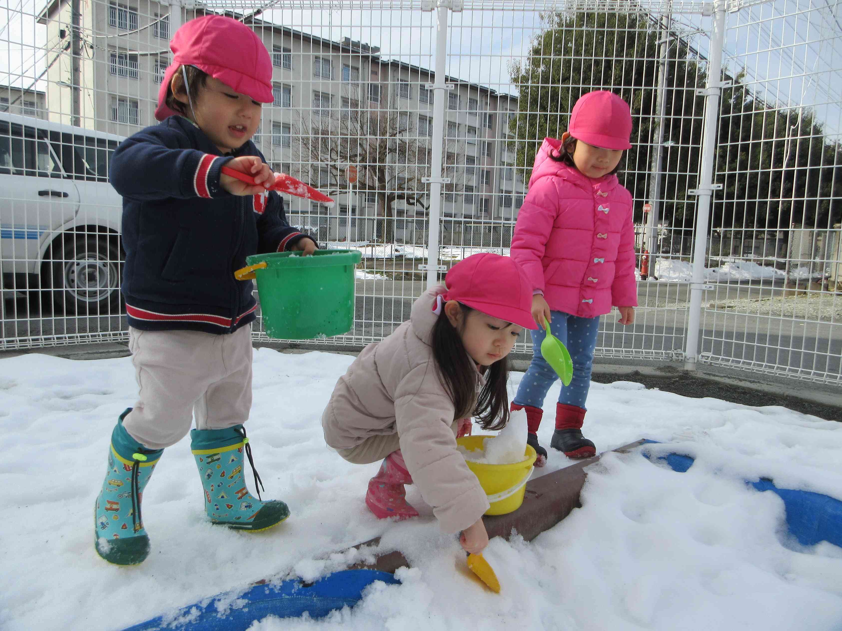 ここに雪がいっぱいあるよ♪