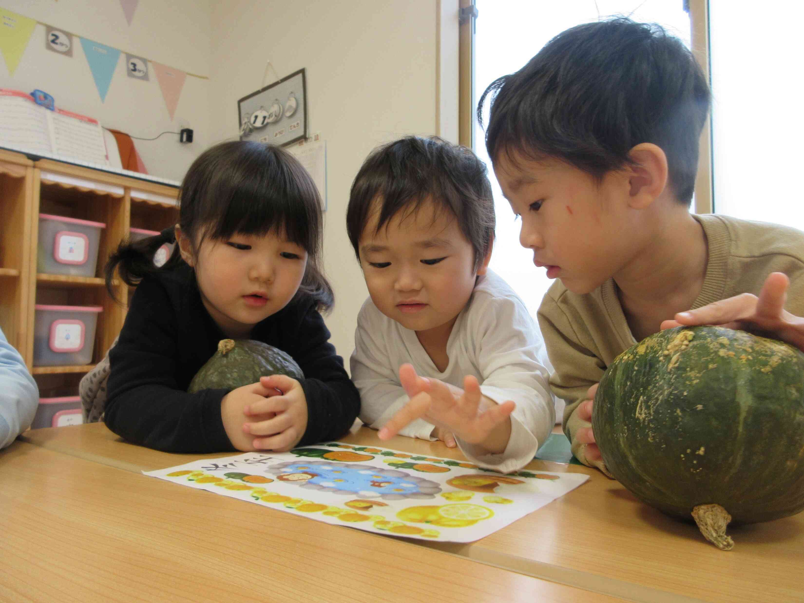 12月の食育「冬至のゆず、かぼちゃ」