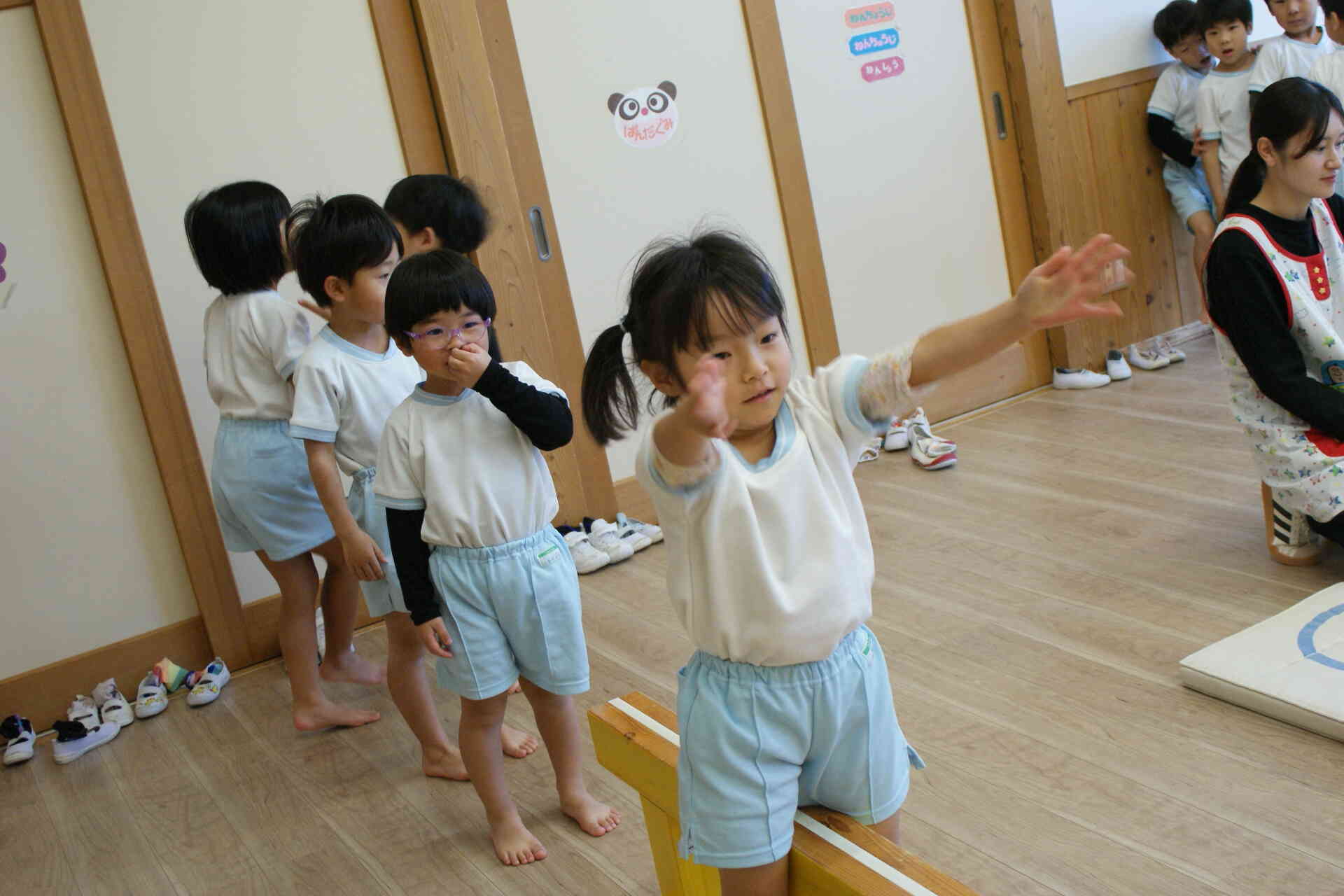 平均台を使って練習！